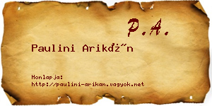 Paulini Arikán névjegykártya